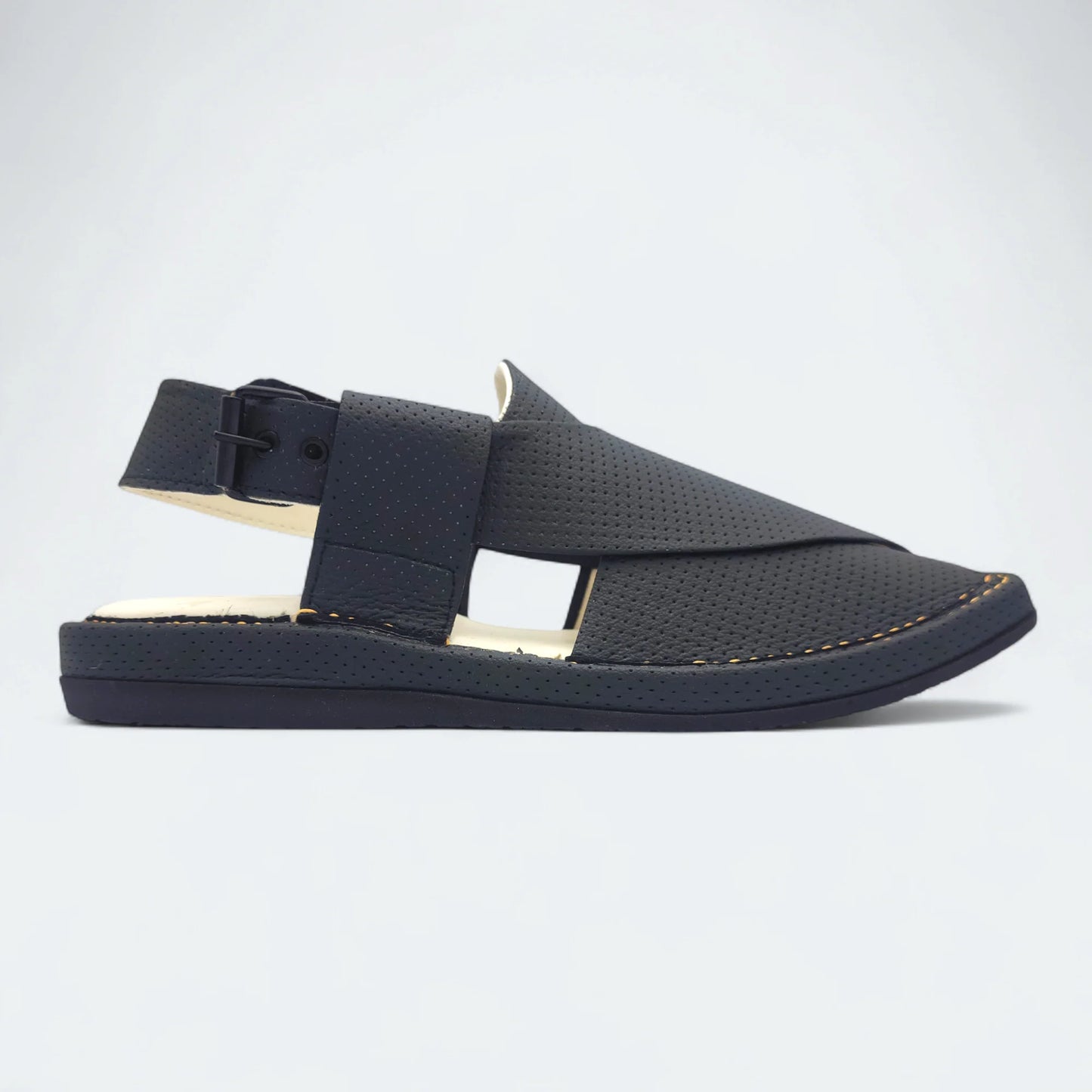 Kaptan Medicated Chappal Dotted Black by Addura Star