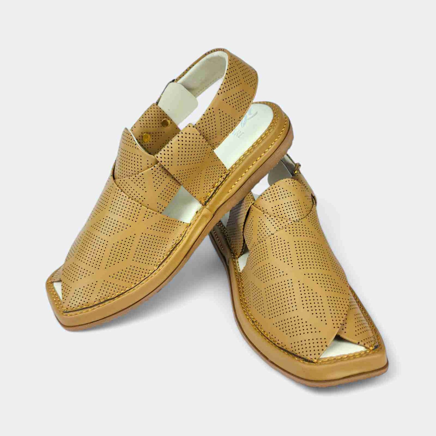 Kaptan Medicated Chappal Dotted Camel by Addura Star