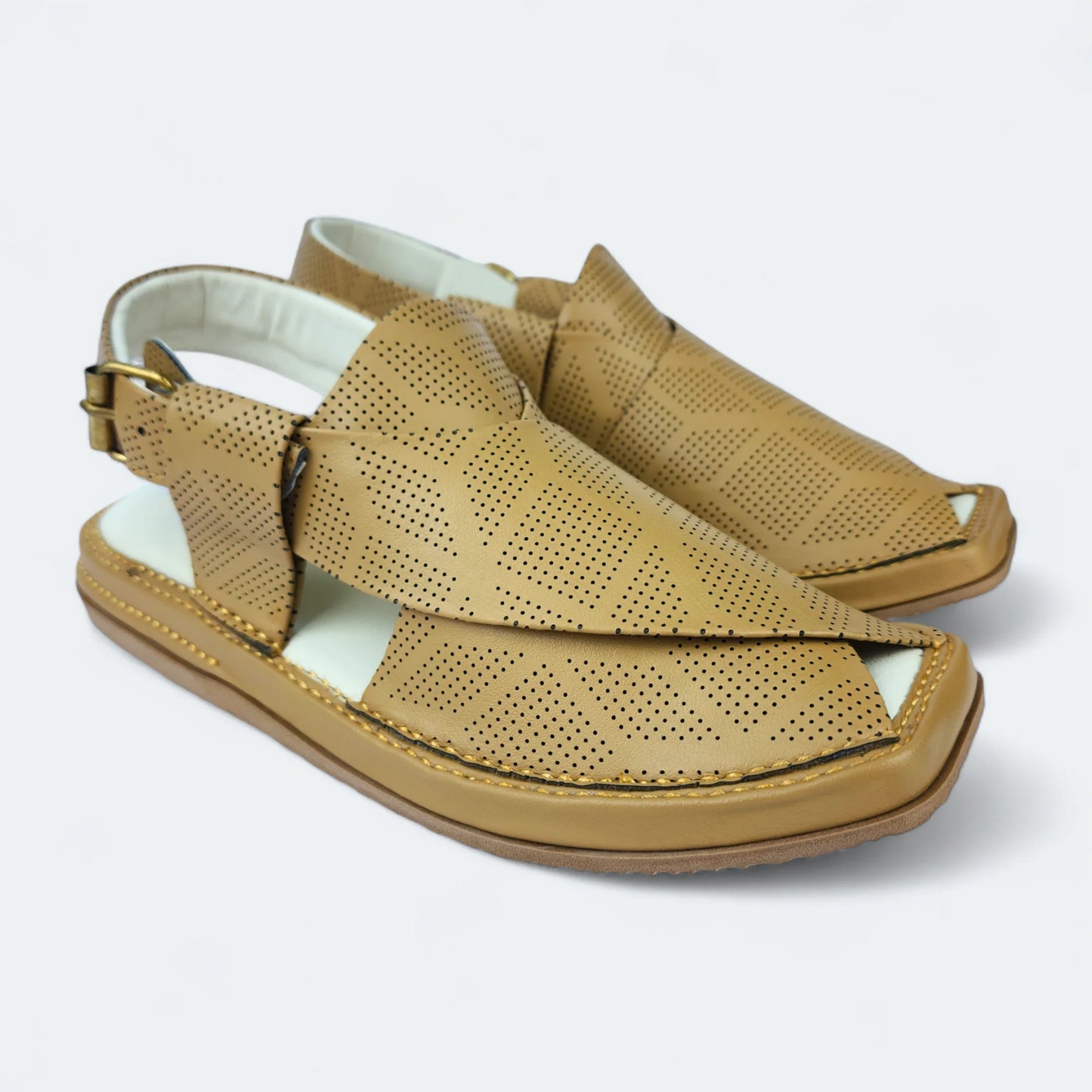 Kaptan Medicated Chappal Dotted Camel by Addura Star