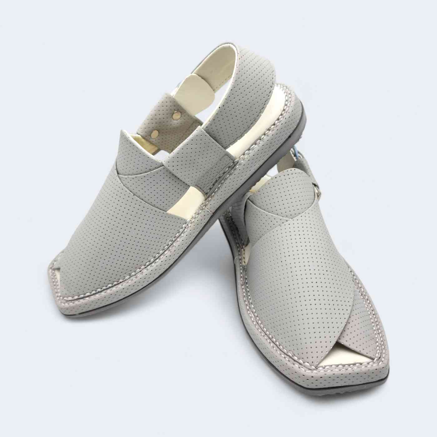 Kaptan Medicated Chappal Dotted White by Addura Star
