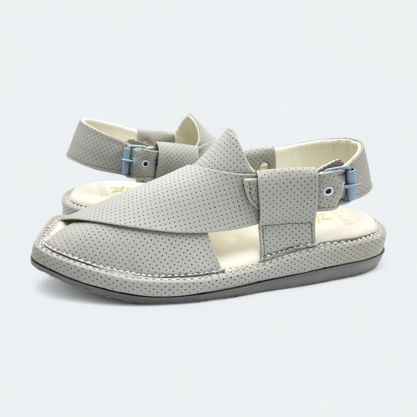 Kaptan Medicated Chappal Dotted White by Addura Star