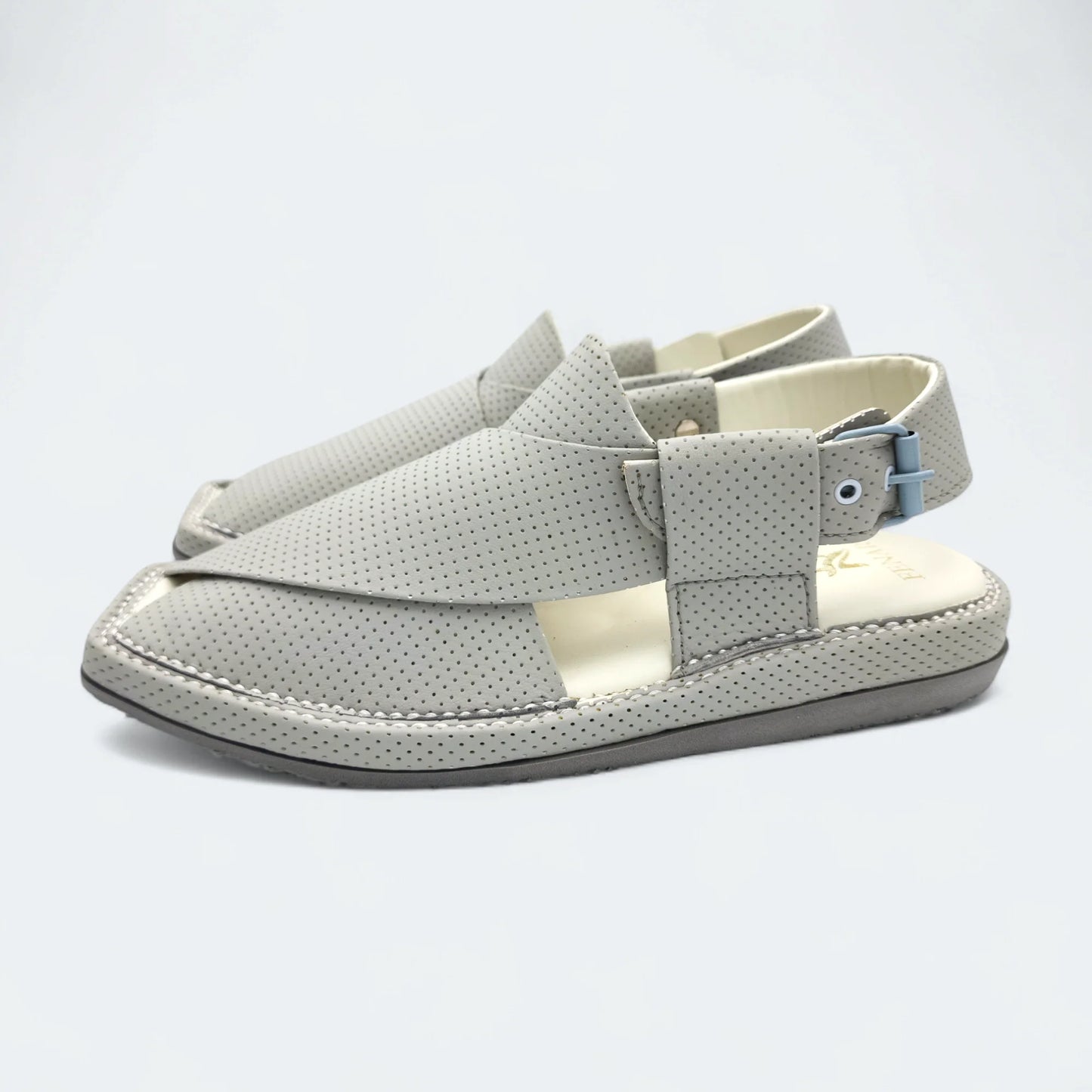 Kaptan Medicated Chappal Dotted White by Addura Star