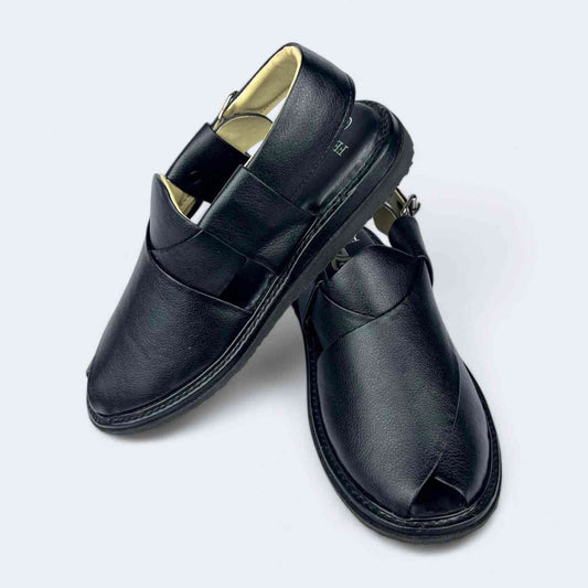 Premium Peshawari Medicated Chappal Black by Addura Star