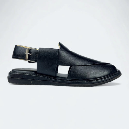 Premium Peshawari Medicated Chappal Black by Addura Star