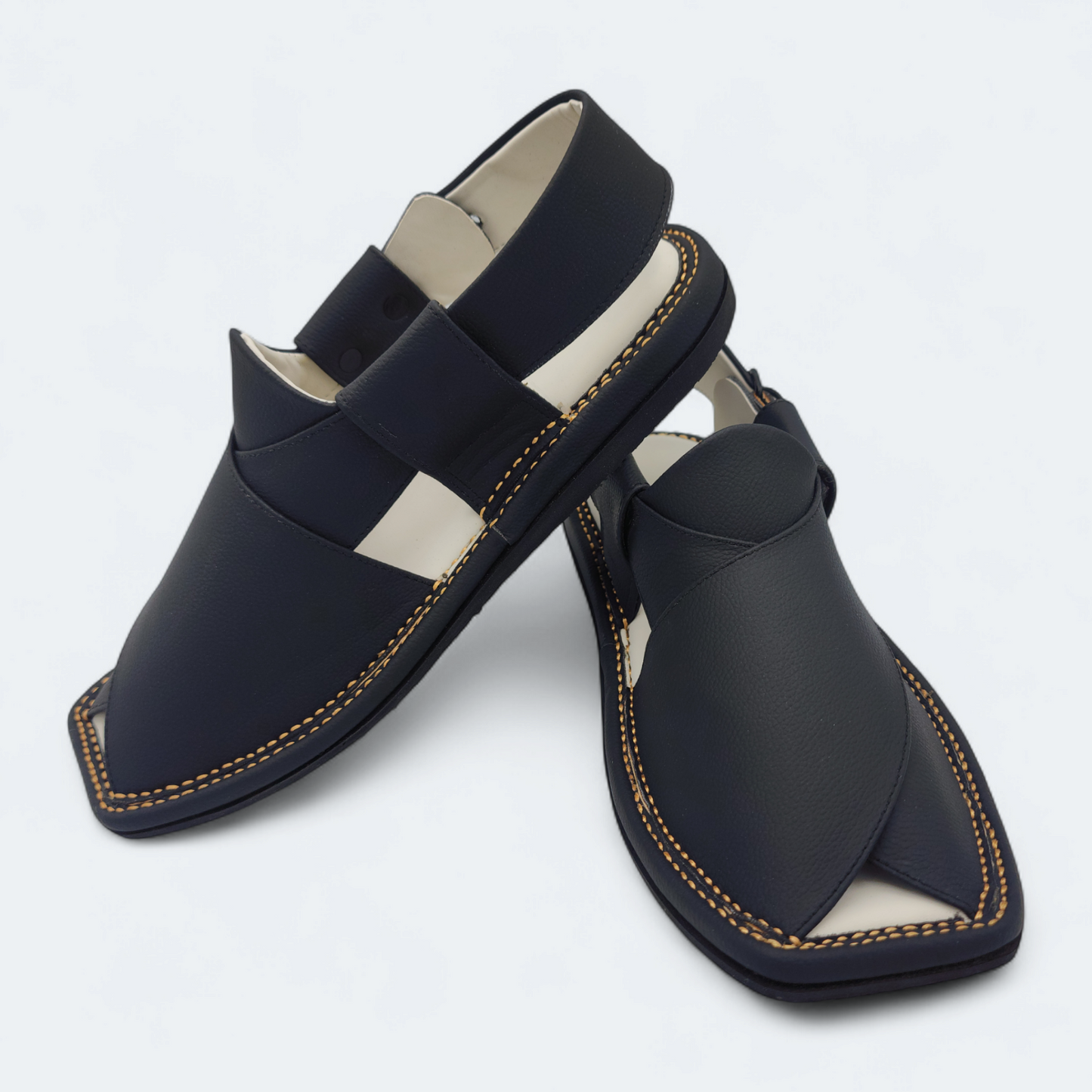 Single Sole Kaptan Medicated Chappal Black by Addura Star