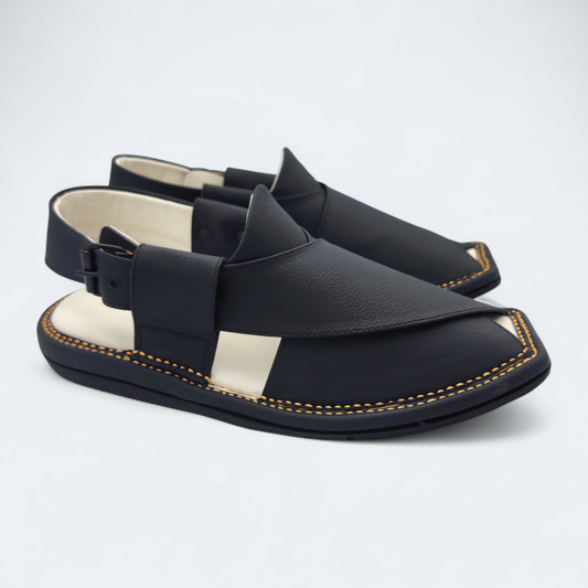 Single Sole Kaptan Medicated Chappal Black by Addura Star