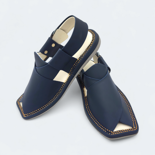 Single Sole Kaptan Medicated Chappal Dark Blue by Addura Star