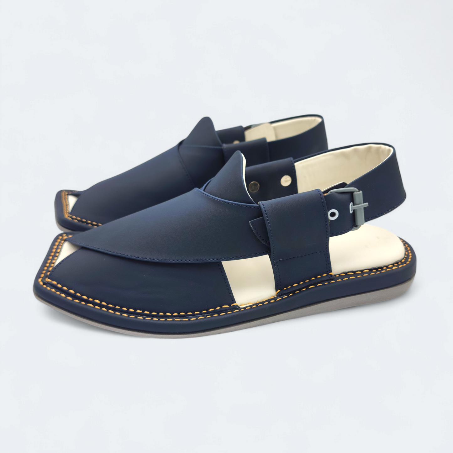 Single Sole Kaptan Medicated Chappal Dark Blue by Addura Star