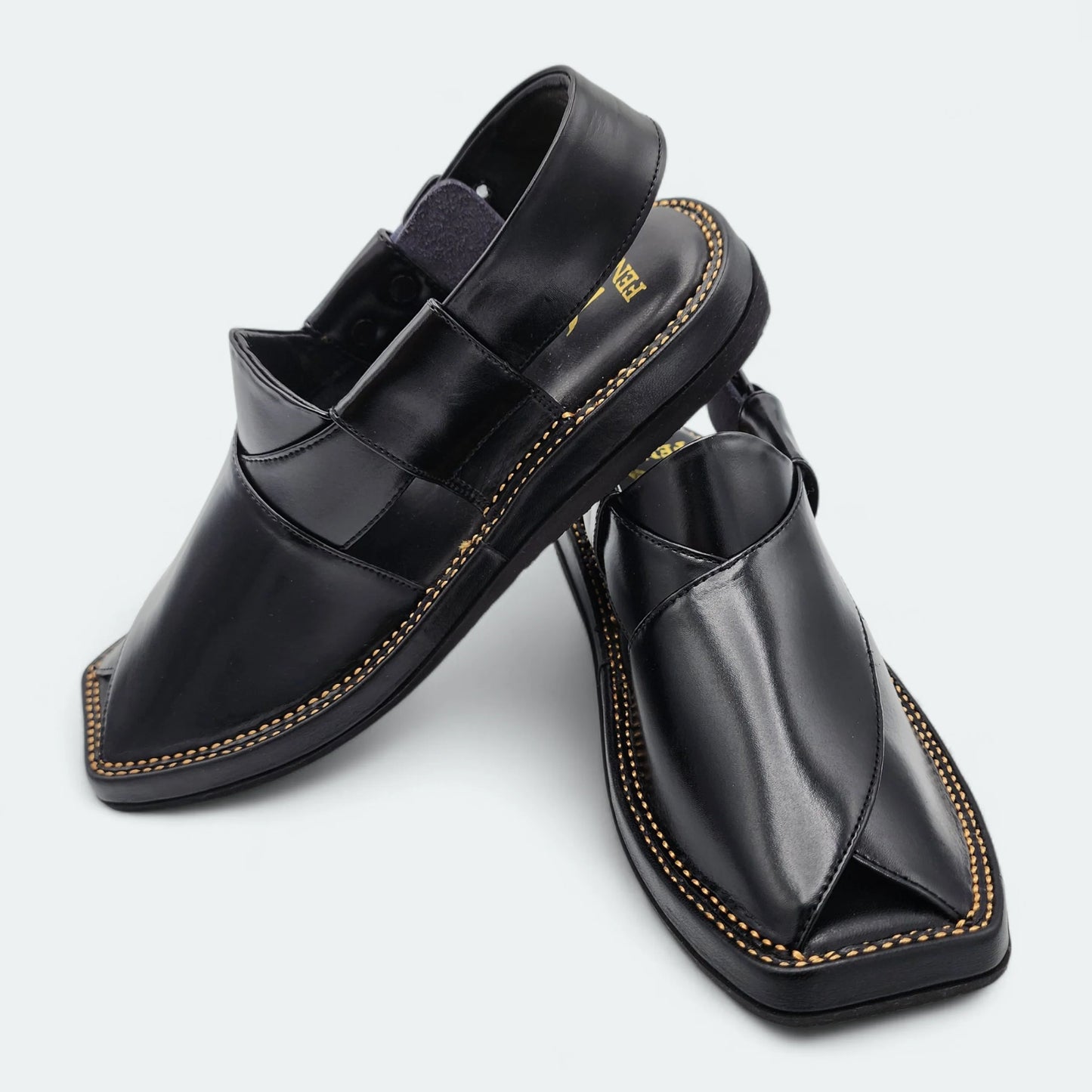 Kaptan Lightweight Medicated Chappal Black by Addura Star
