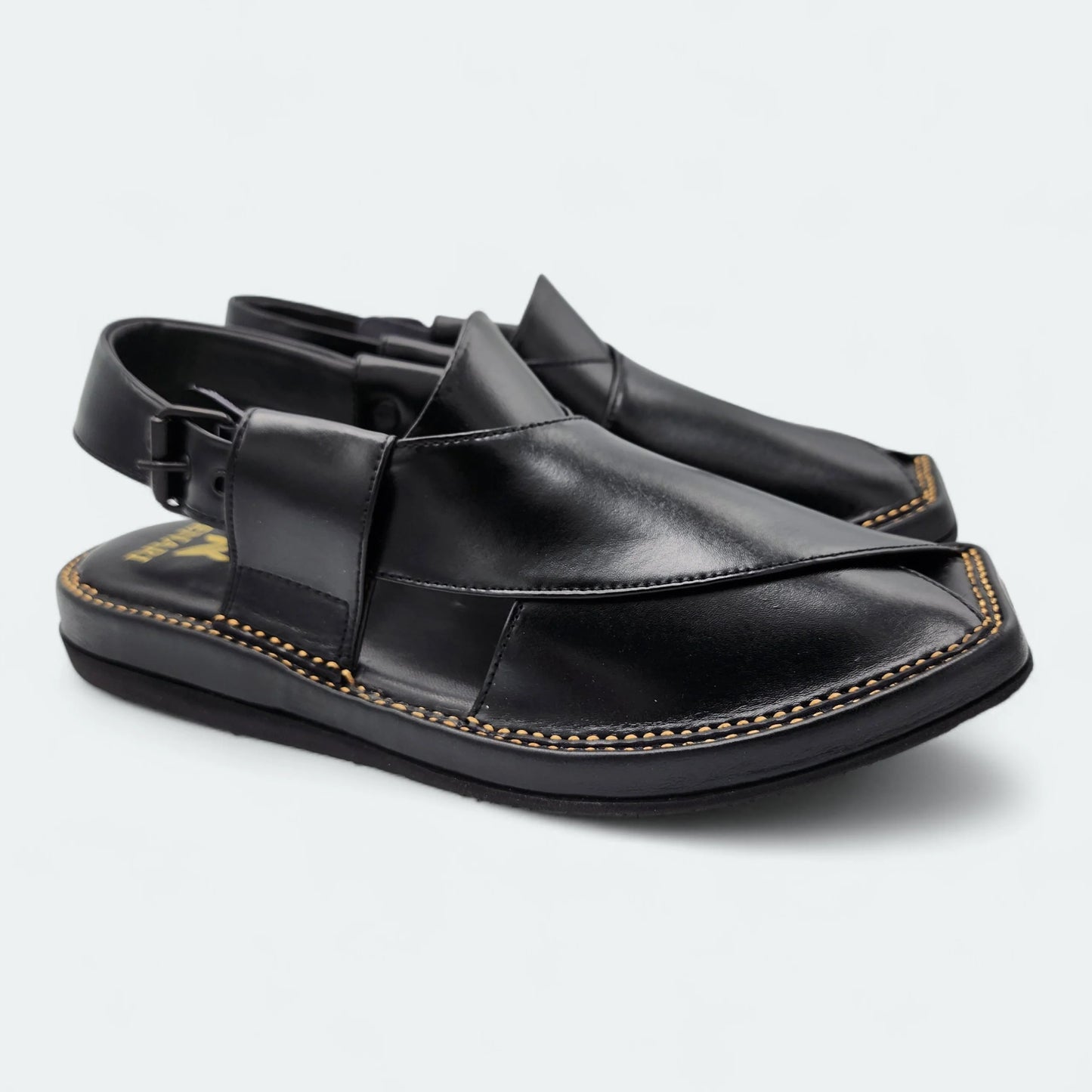 Kaptan Lightweight Medicated Chappal Black by Addura Star