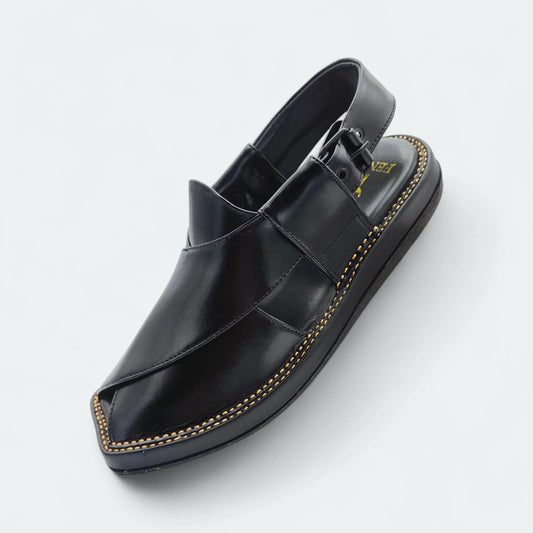 Kaptan Lightweight Medicated Chappal Black by Addura Star