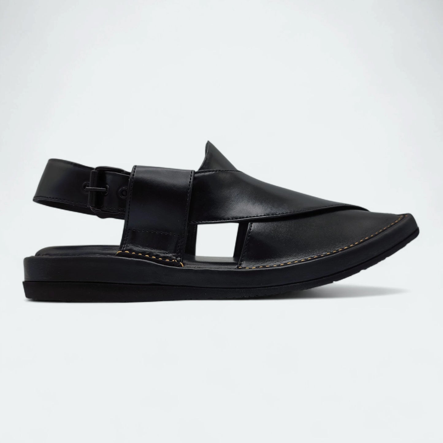 Kaptan Lightweight Medicated Chappal Black by Addura Star