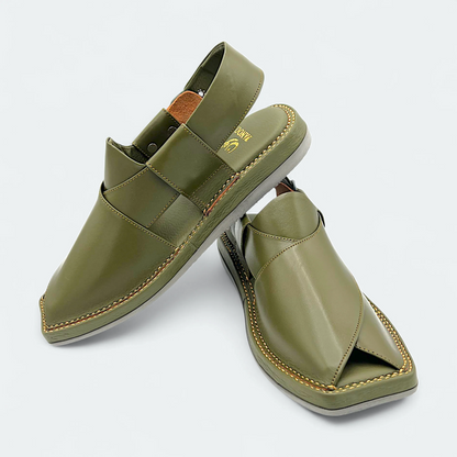 Kaptan Lightweight Medicated Chappal Mehndi by Addura Star