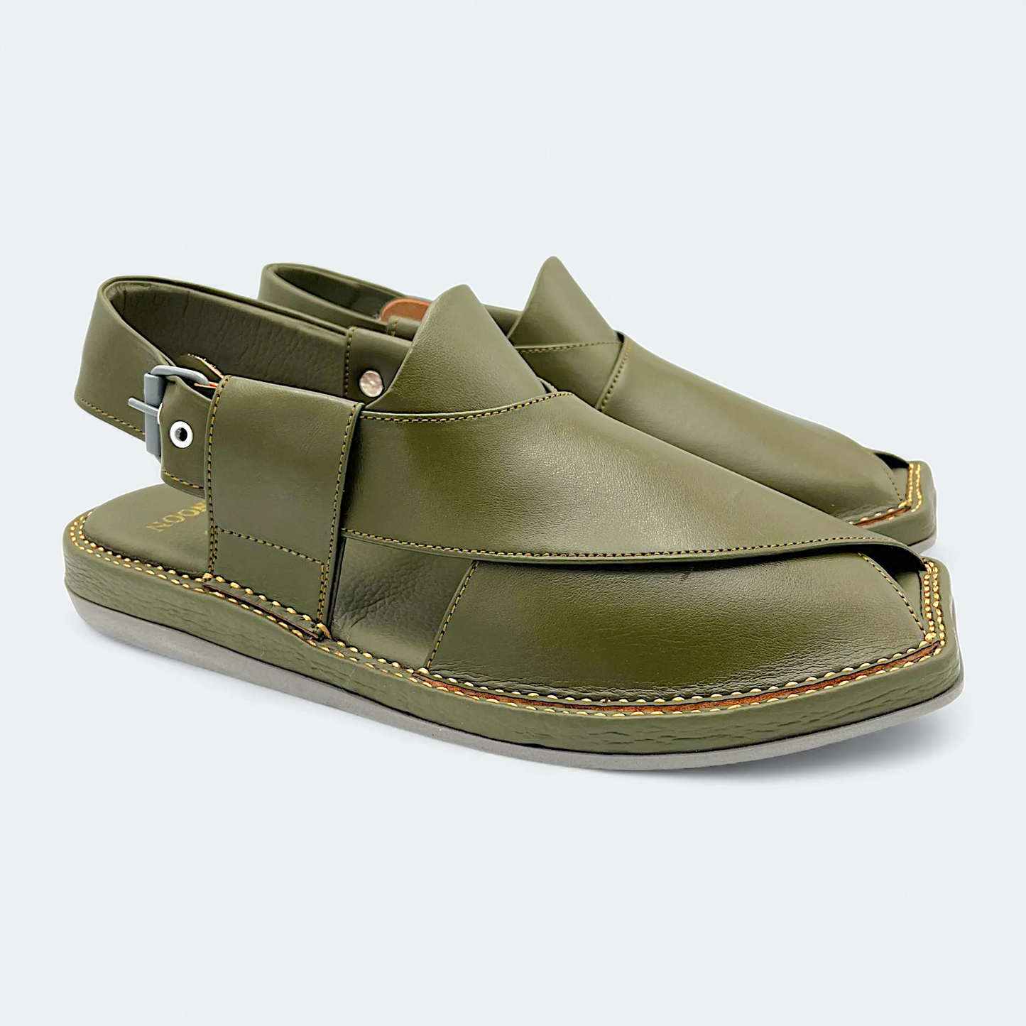 Kaptan Lightweight Medicated Chappal Mehndi by Addura Star