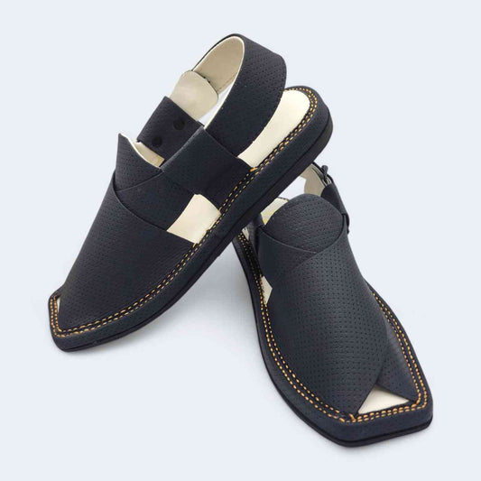 Kaptan Medicated Chappal Dotted Black by Addura Star