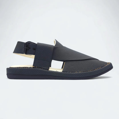 Kaptan Medicated Chappal Dotted Black by Addura Star