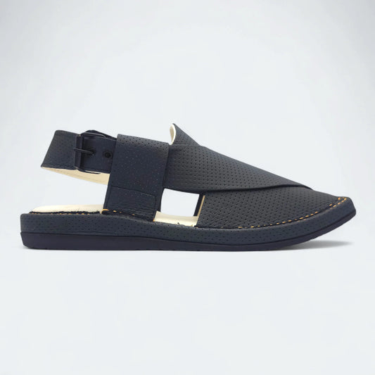 Kaptan Medicated Chappal Dotted Black by Addura Star