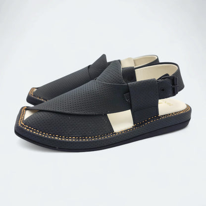 Kaptan Medicated Chappal Dotted Black by Addura Star