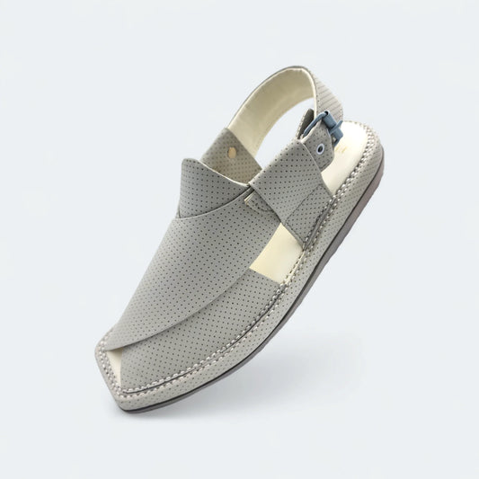 Kaptan Medicated Chappal Dotted White by Addura Star