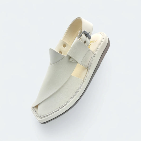 Kaptan Medicated Chappal Full White by Addura Star