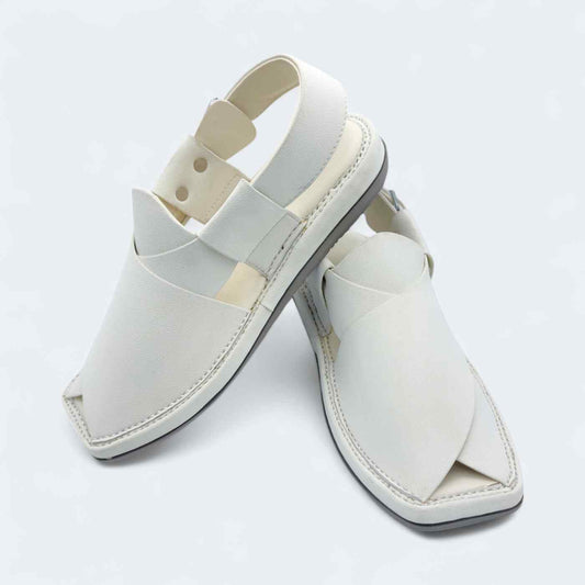 Kaptan Medicated Chappal Full White by Addura Star