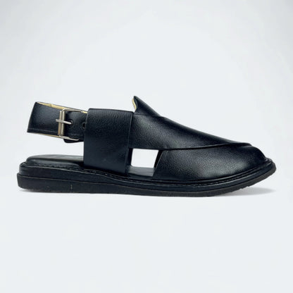 Premium Peshawari Medicated Chappal Black by Addura Star