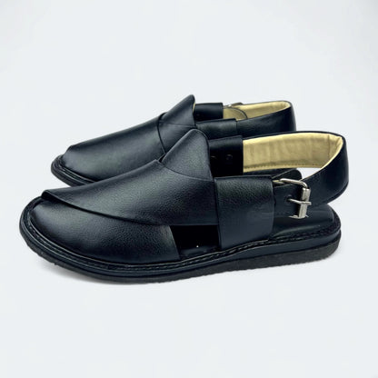 Premium Peshawari Medicated Chappal Black by Addura Star