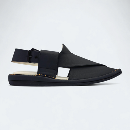 Single Sole Kaptan Medicated Chappal Black by Addura Star