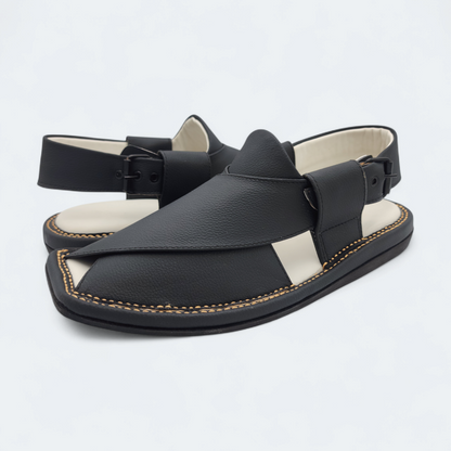 Single Sole Kaptan Medicated Chappal Black by Addura Star